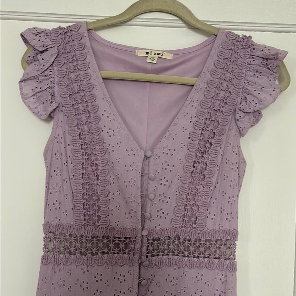 Miami Lavender Eyelet Dress